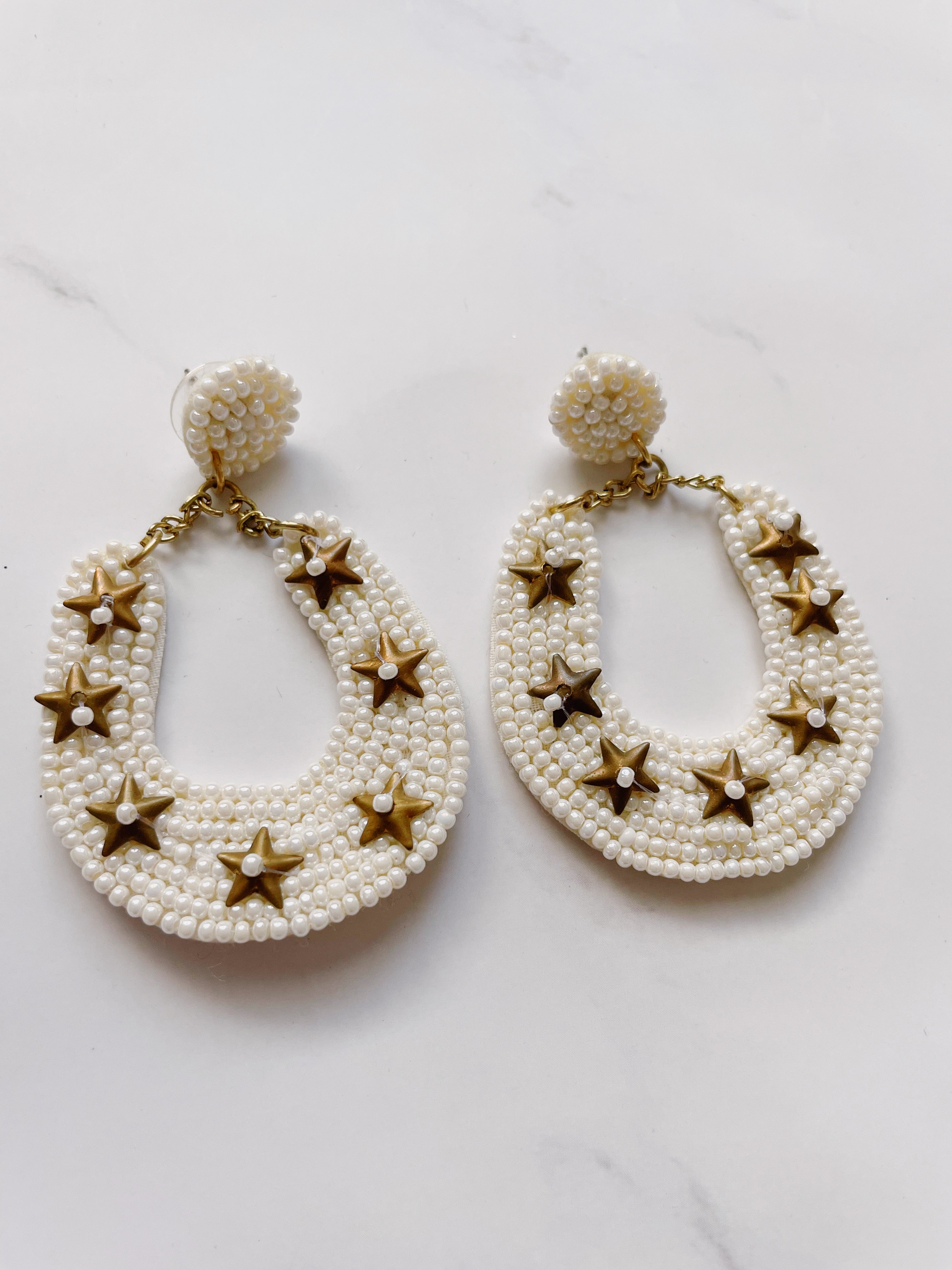 horseshoe beaded earrings
