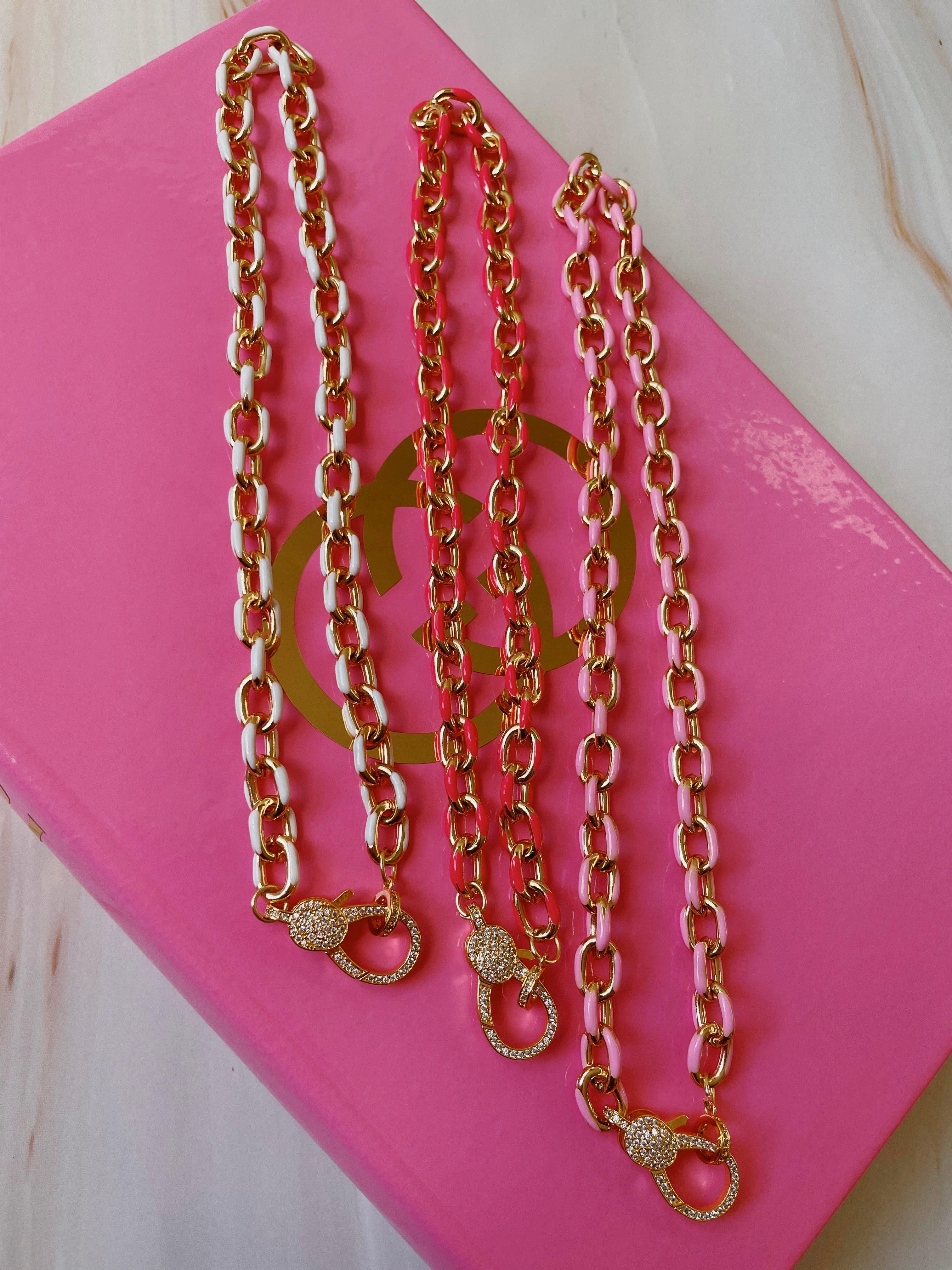 colorful chain clasp necklace