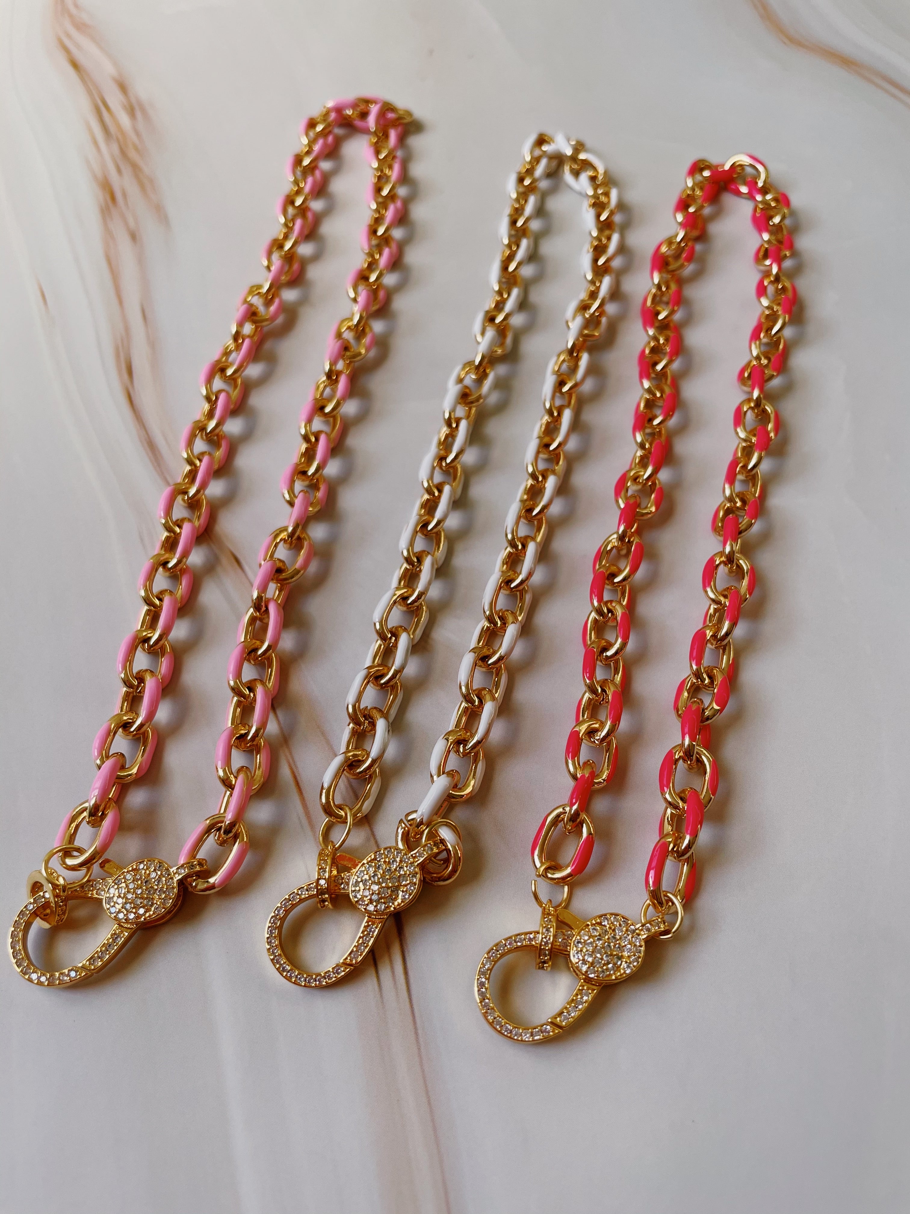 colorful chain clasp necklace