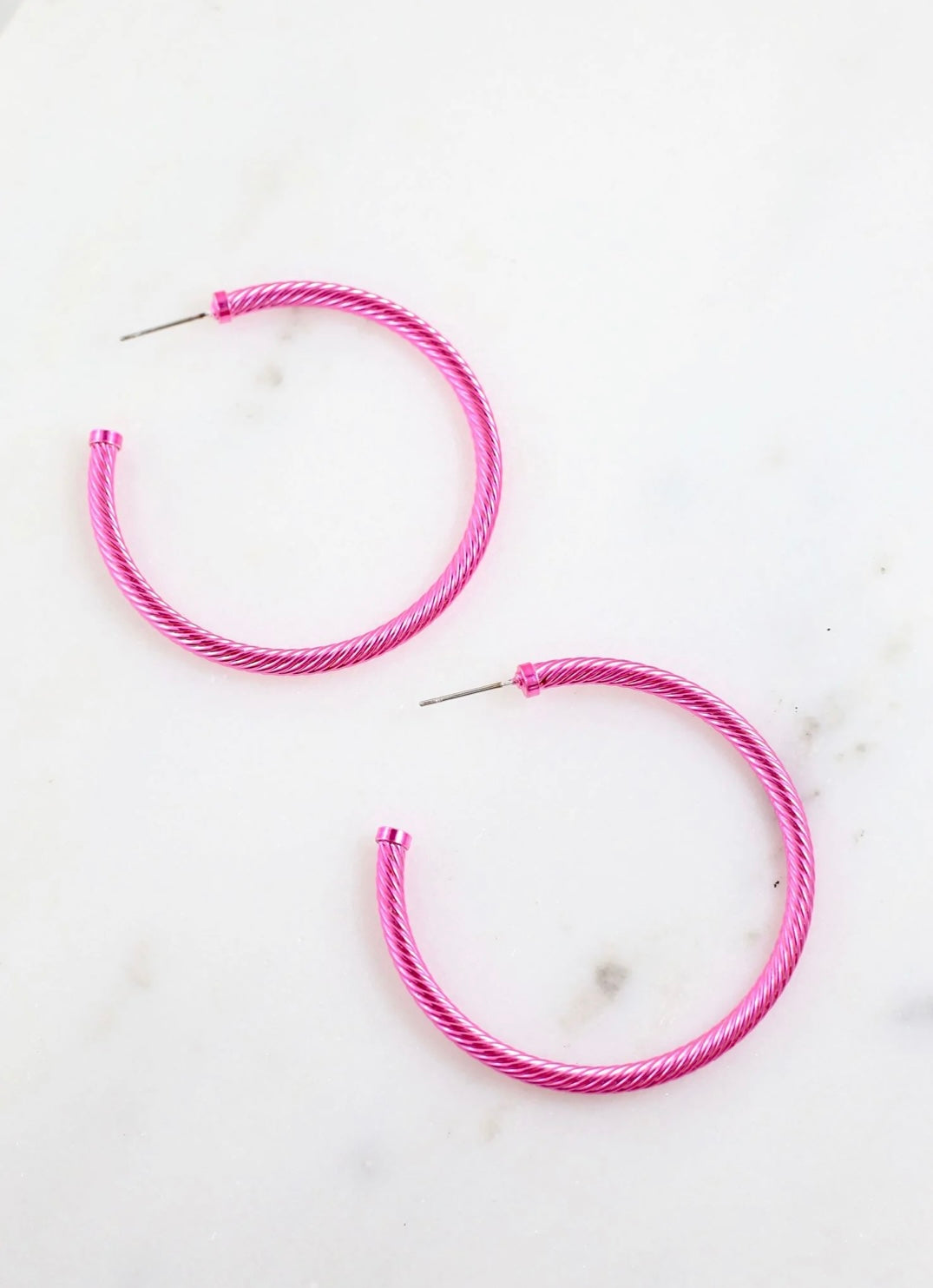 Ace Cable Hoops - Pink