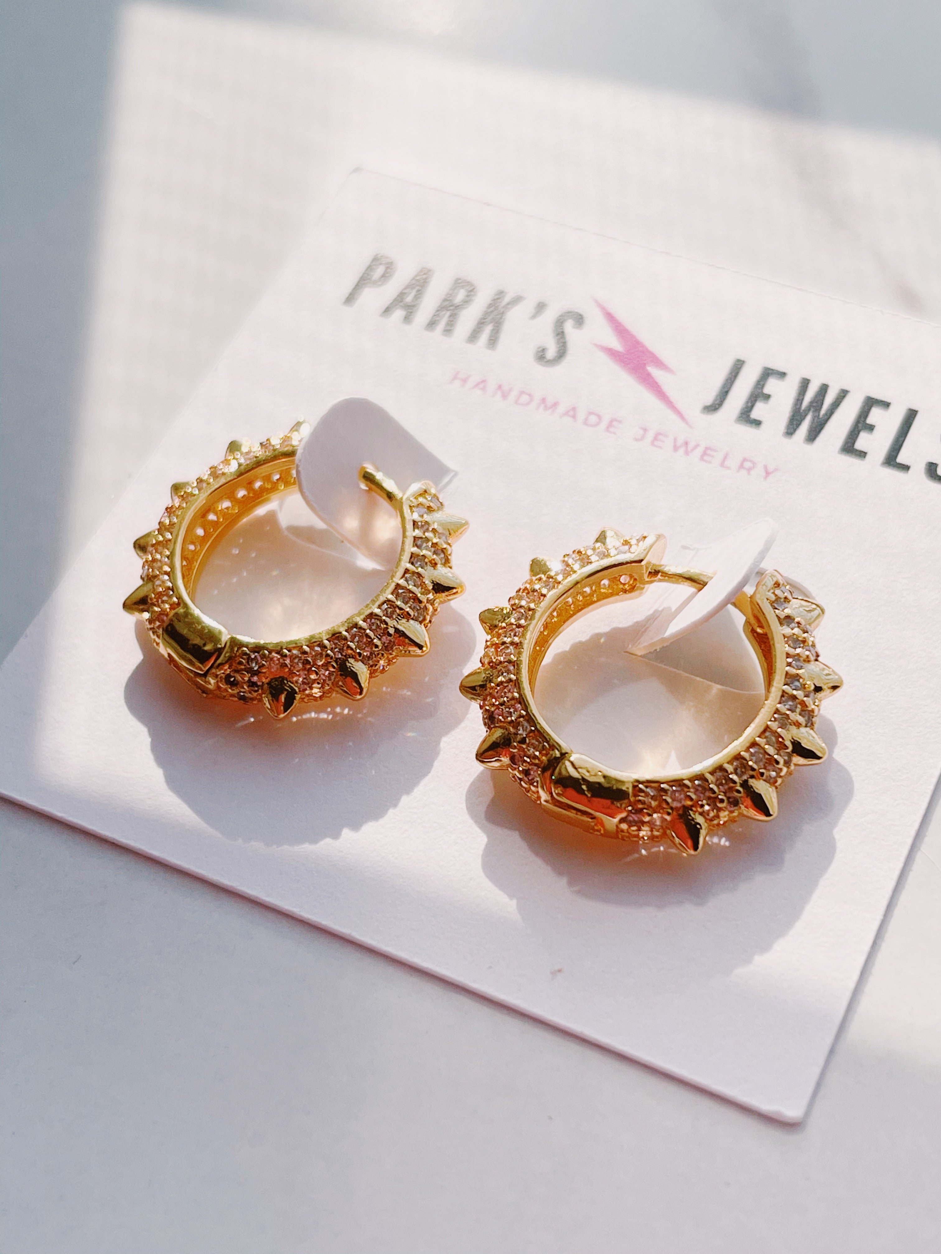 gold spiked hoops