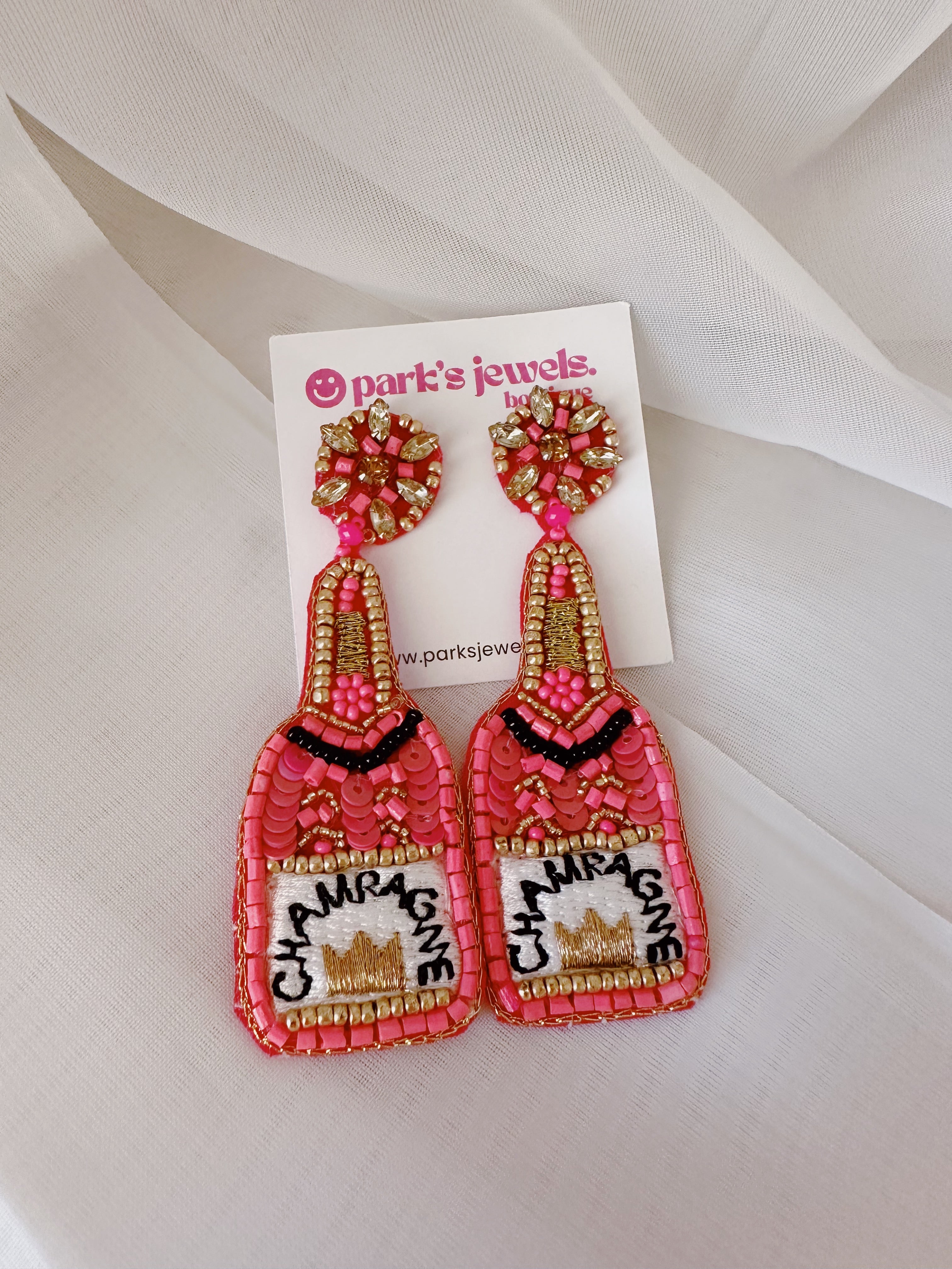 Hot Pink Champagne Earrings