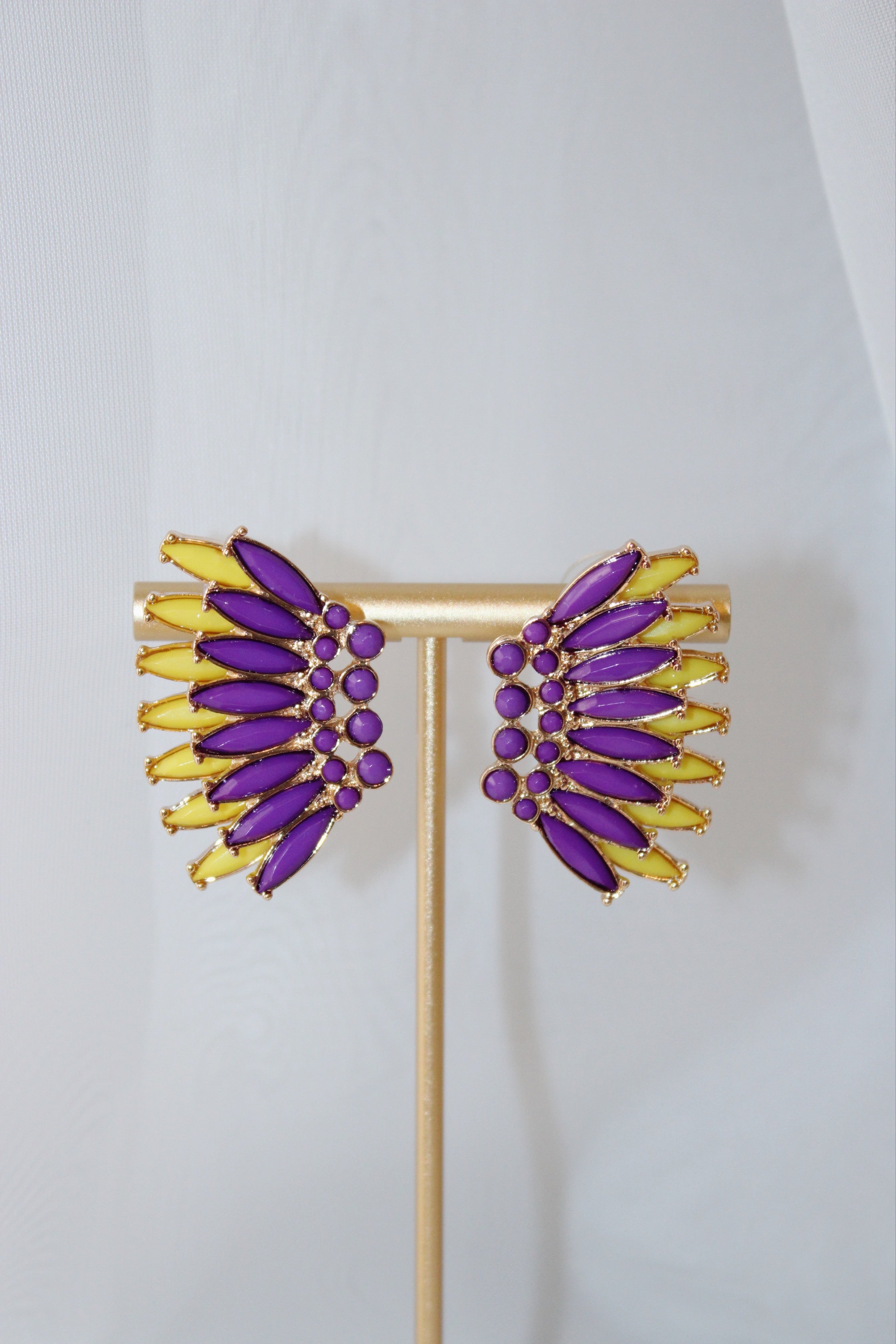 Purple & Gold Wing Earrings