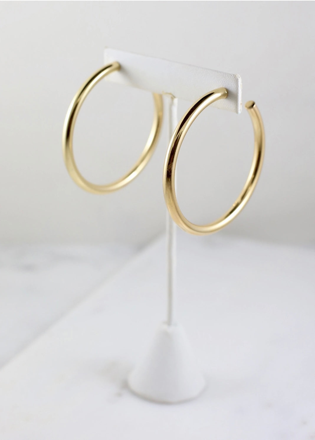 Arden Satin Hoop Earrings - Gold