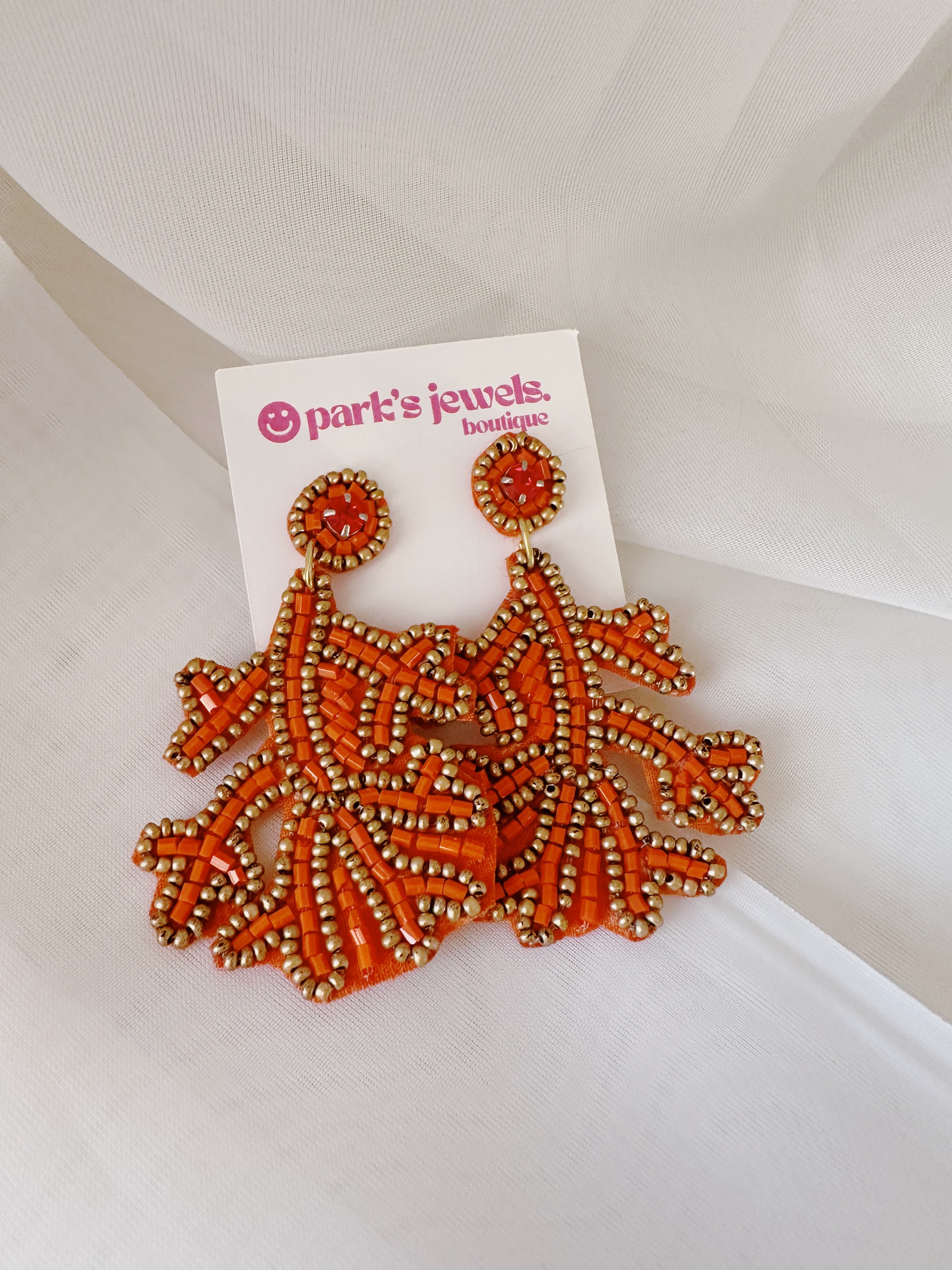 Preppy Coral Earrings