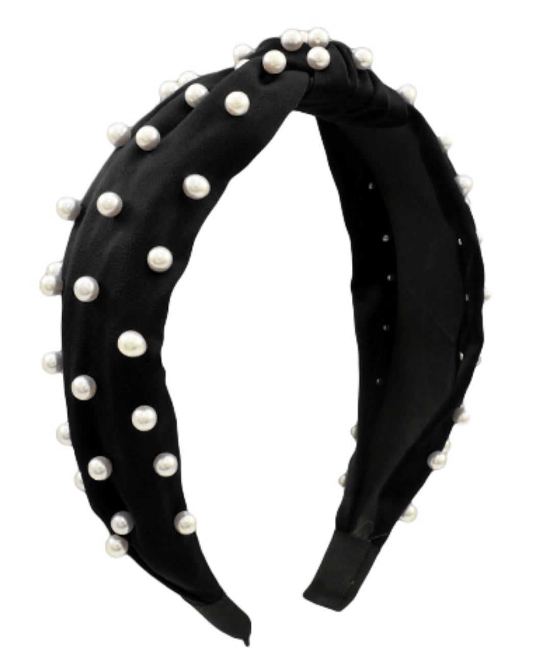 Pearl Studded Headband - Black