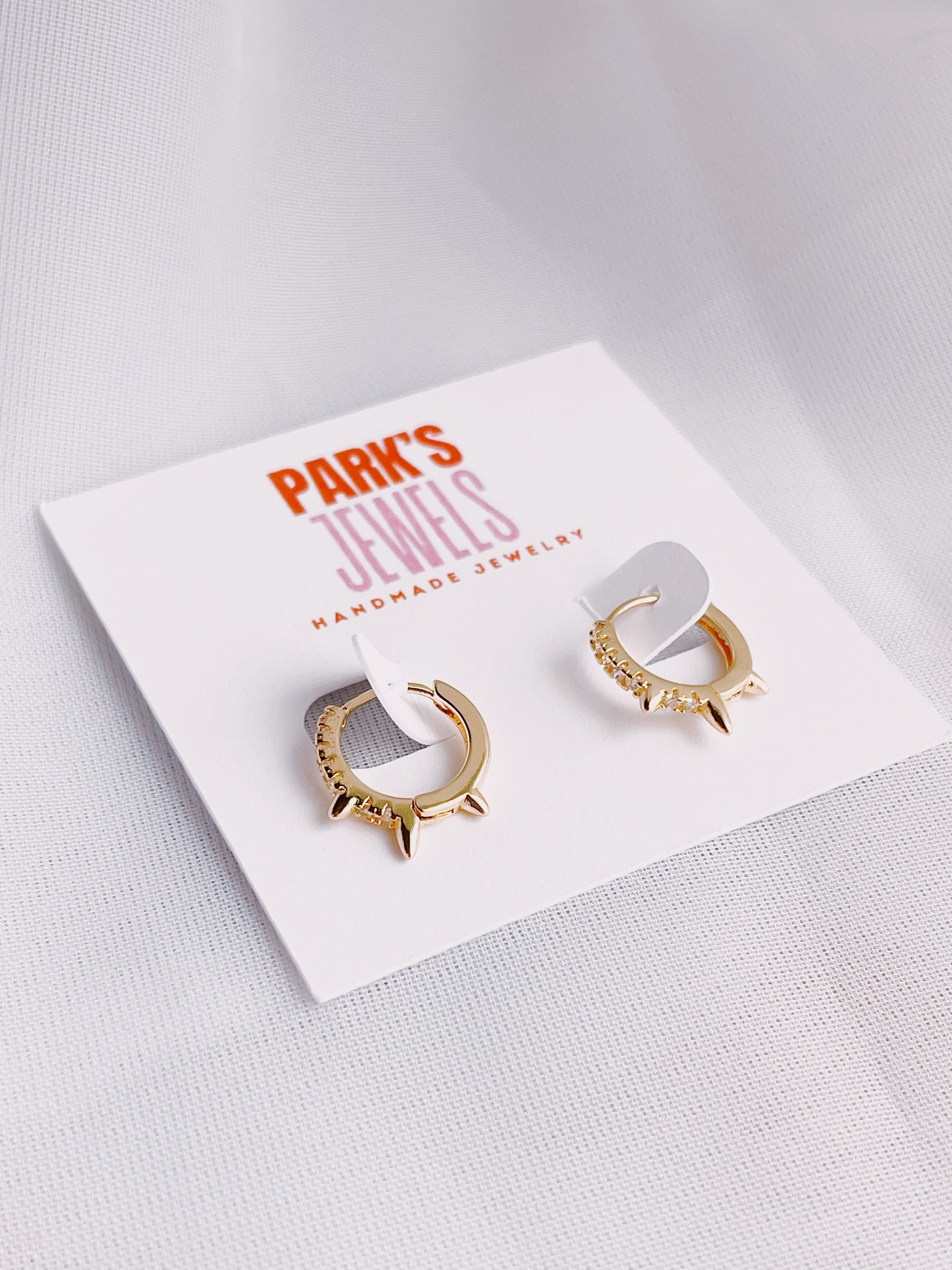Mini Spiked Gold Hoops