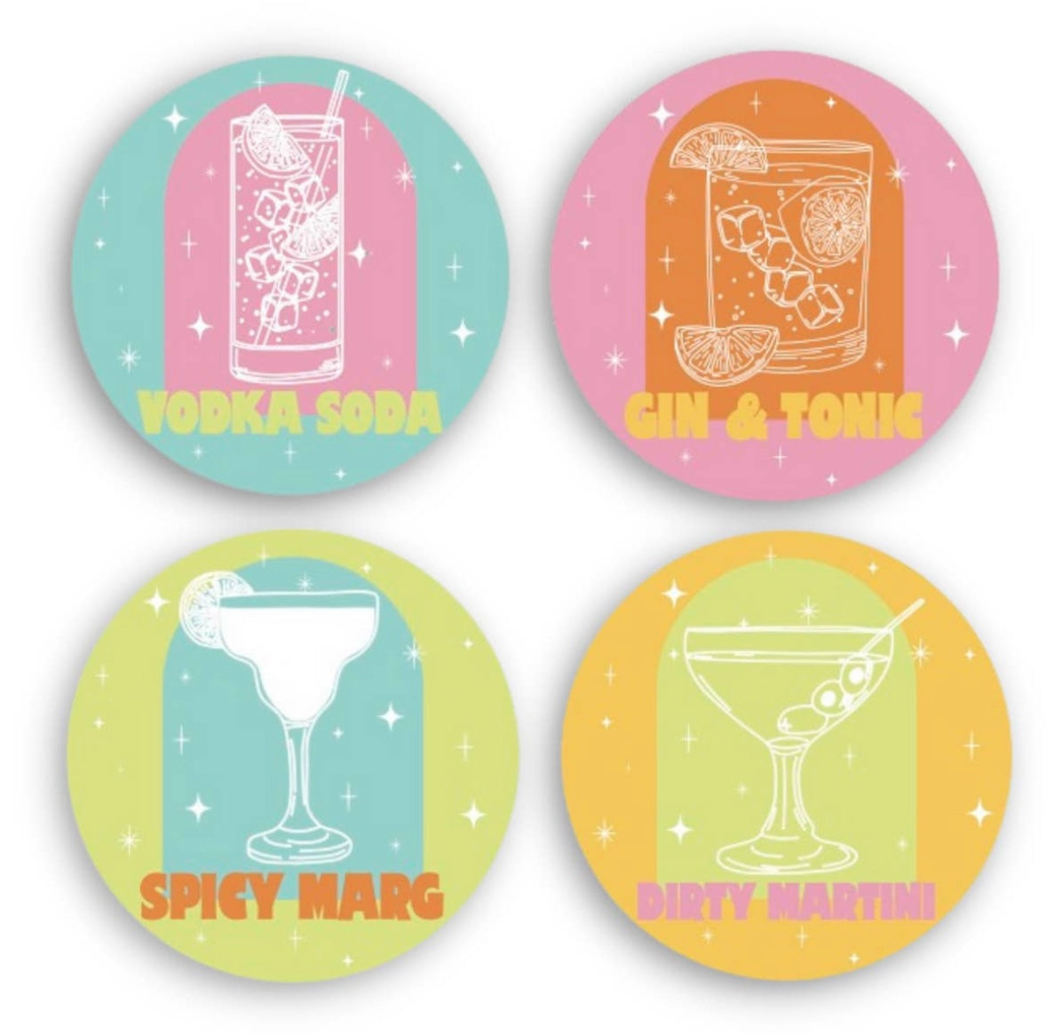 Bottoms Up Coasters - (Set of 4)