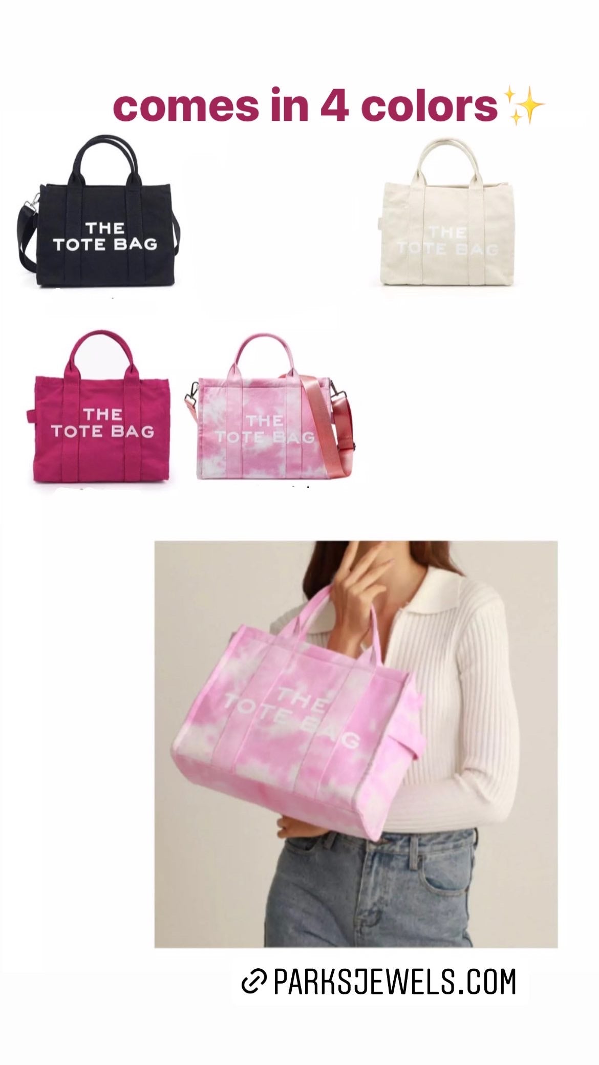 The Tote Bag - Pink Tie