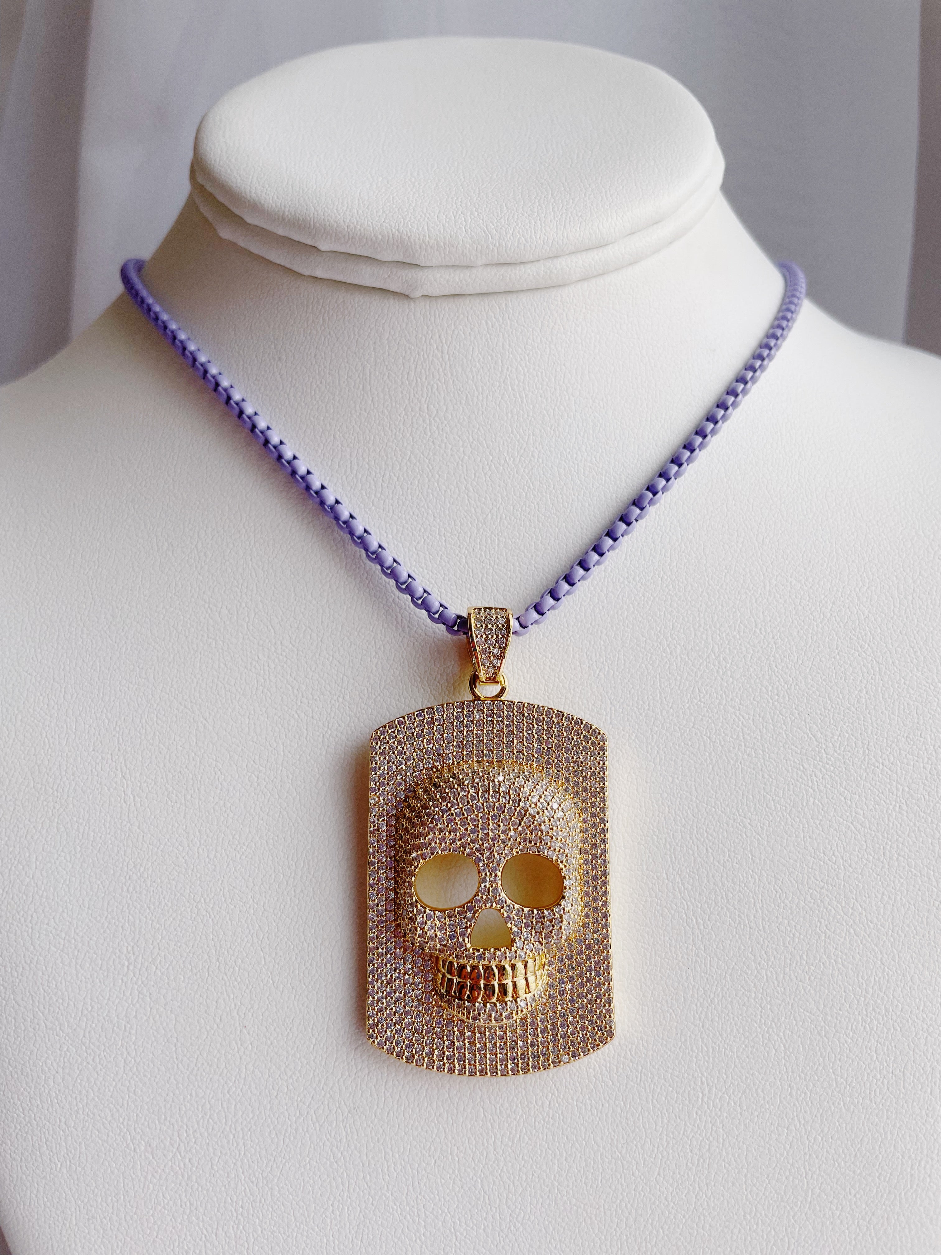 skull tag necklace