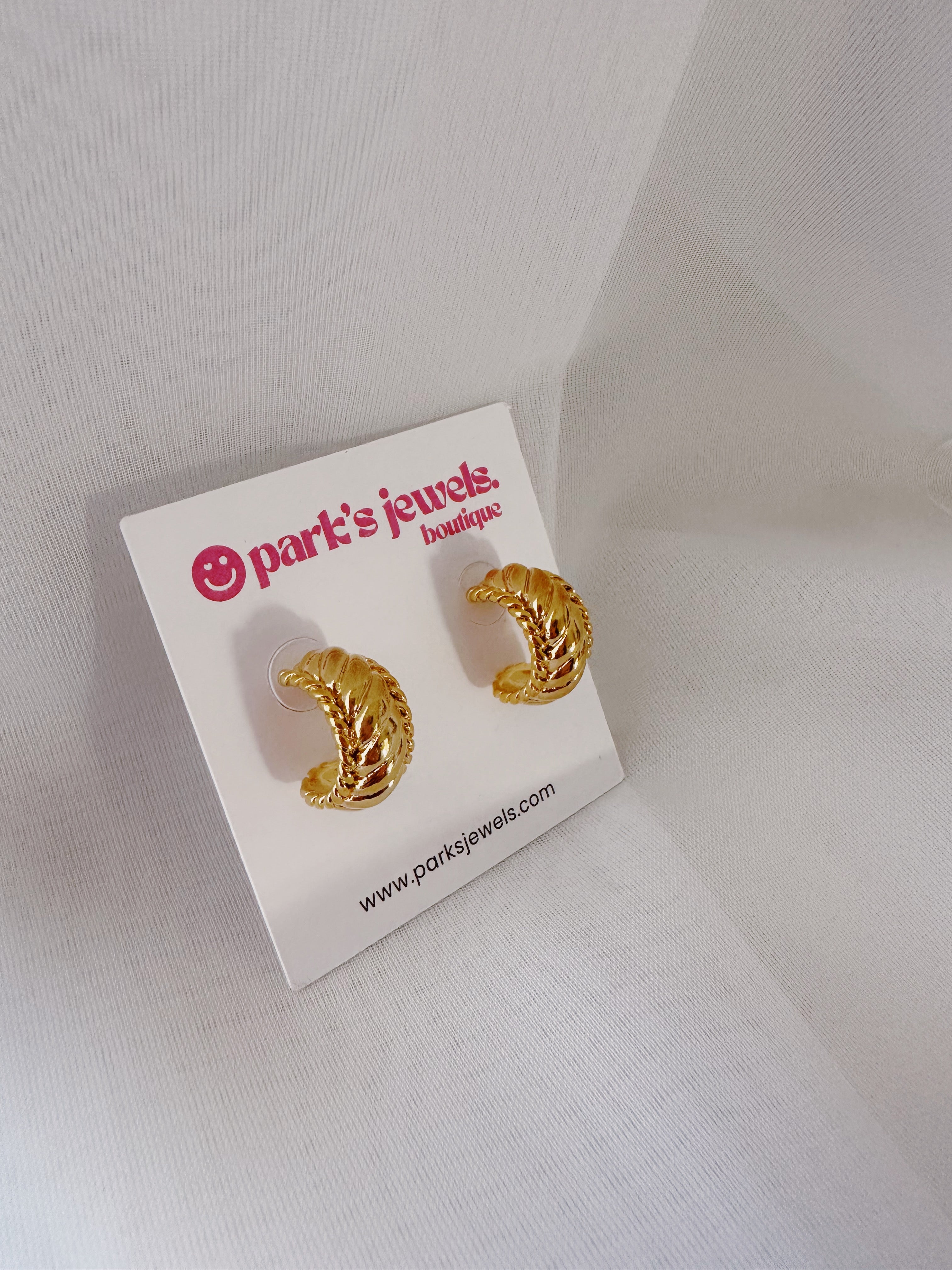 Croissant Hoops - 14K Dipped Gold
